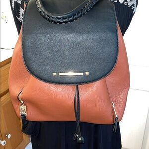 Brown and Black Vegan Leather Kimberly Backpack /purse.- MIA collection